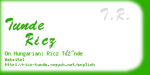 tunde ricz business card